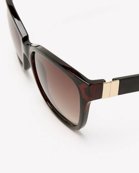 Lunettes de soleil Wayfarer à détail métallique