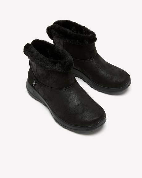 Bottillon en cuir noir On The Go, pied large - Skechers