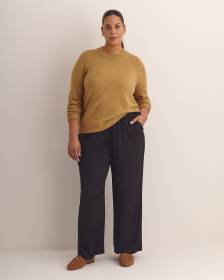 Pantalon en satin à jambe évasée