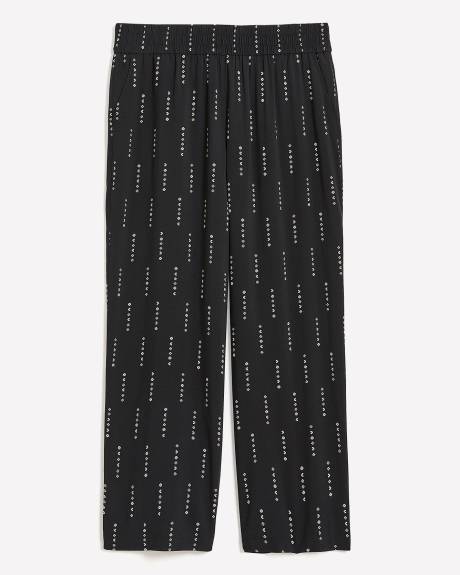 Pantalon imprimé à enfiler avec jambe évasée, tissu responsable