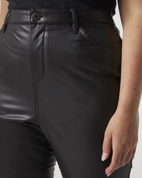 High-Waisted Straight-Leg Faux Leather Pant - Addition Elle