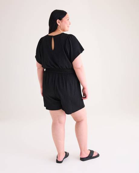 Romper with Short Flutter Sleeves