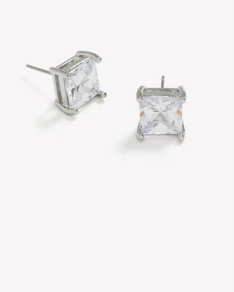 Boucles d'oreilles avec zircon carré