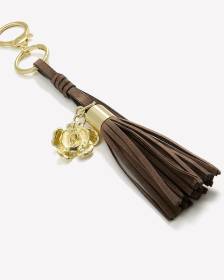Key Chain Bag Charm with Tassel and Rose