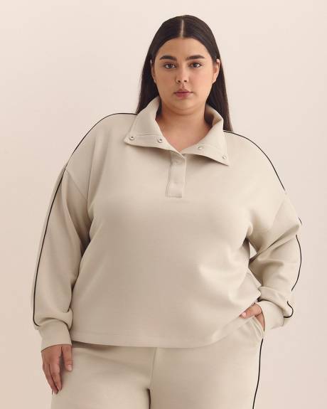 Lightweight Scuba Knit Mock-Neck Pullover - Active Zone
