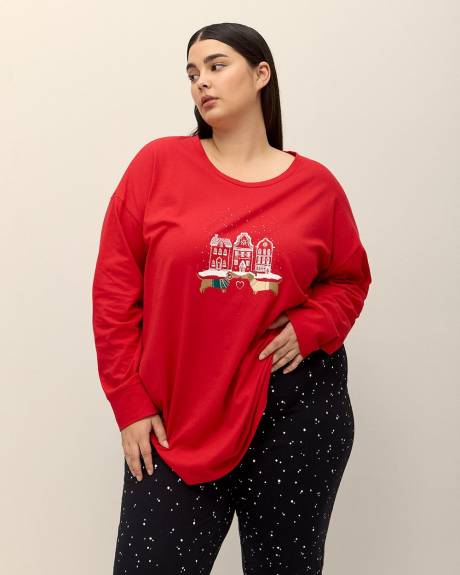 Ensemble-pyjama tunique et legging avec imprimé de chiens-saucisses - ti Voglio