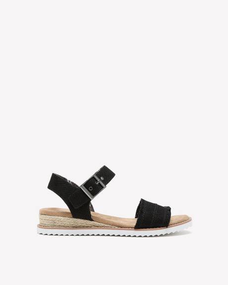 Wide Width, Desert Kiss Black Strap Sandal - Skechers