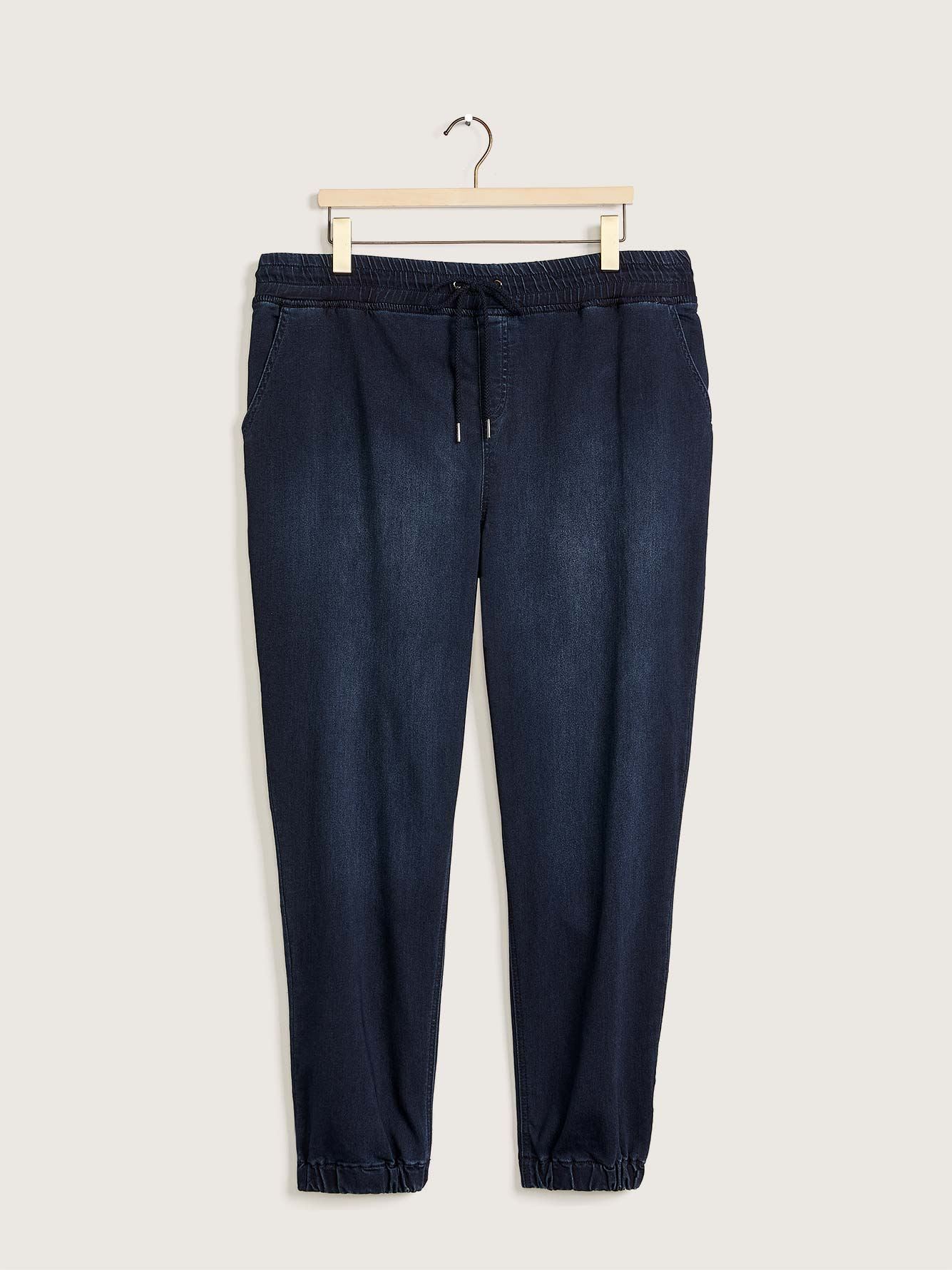 just like knit denim jogger pants