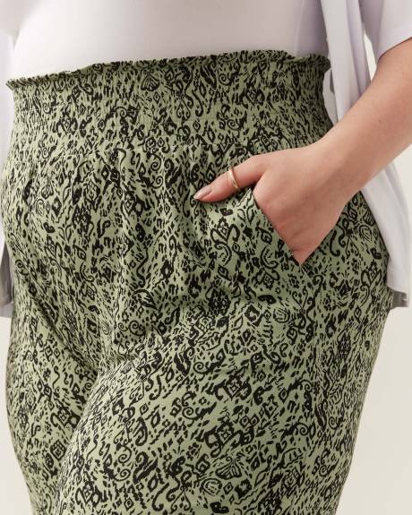 Pantacourt en tricot à motif, tissu responsable