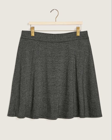 Plaid Jacquard Knit Skater Skirt - In Every Story