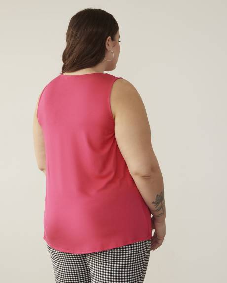 Blouse tunique sans manches à encolure en V, tissu responsable