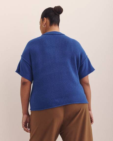 Relaxed Crewneck Short-Sleeve Sweater