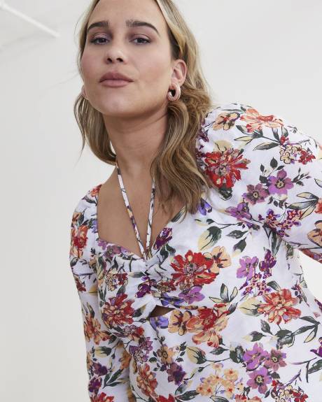 Blouse fleurie avec encolure en coeur - Addition Elle