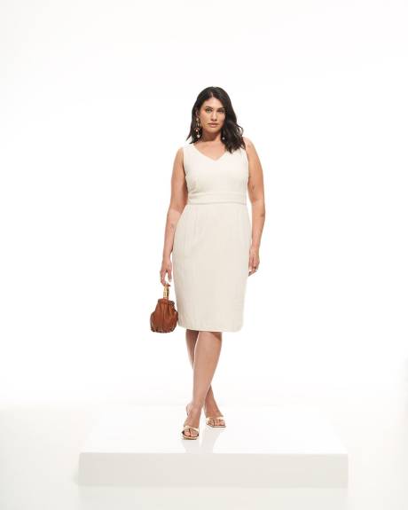 Sleeveless Straight-Fit Woven Dress - Addition Elle