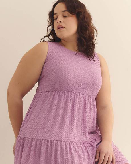 Textured Knit Sleeveless Swing Dress - Addition Elle
