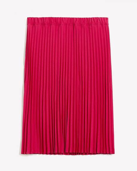 Pink Pleated Midi Skirt