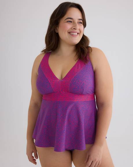 Tankini à deux tons à volants