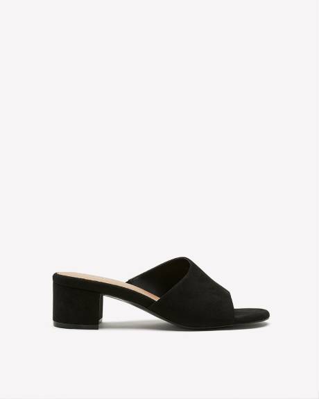 Extra Wide Width, Faux-Suede Block Heel Mule