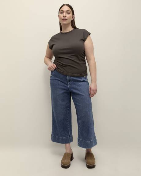 High-Waisted Ultra Wide-Leg Cropped Sailor Jeans - Addition Elle