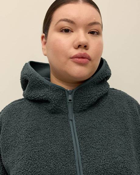 Sherpa Zippered Jacket with Hood - Active Zone