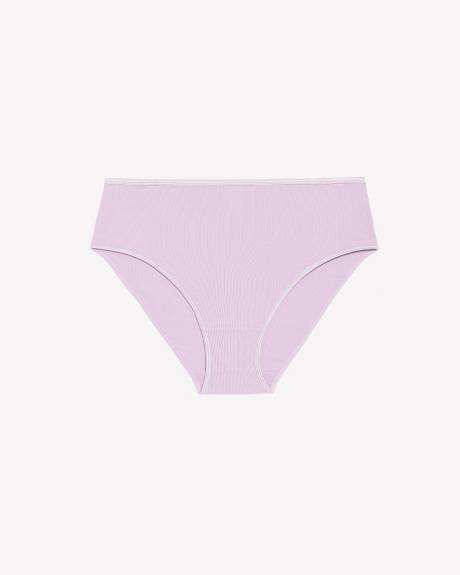 High-Cut Purple Rib Knit Brief - ti Voglio