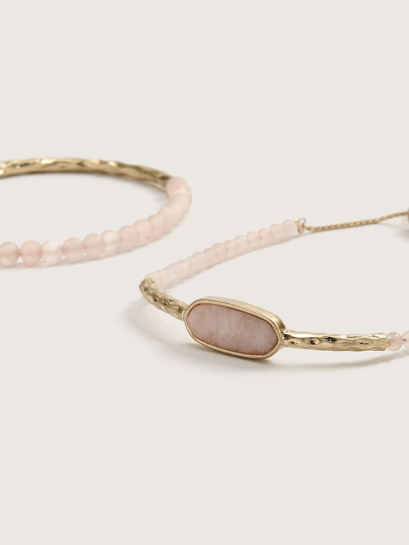 2 Pull Clasp Bracelets with SemiPrecious Stone Addition Elle