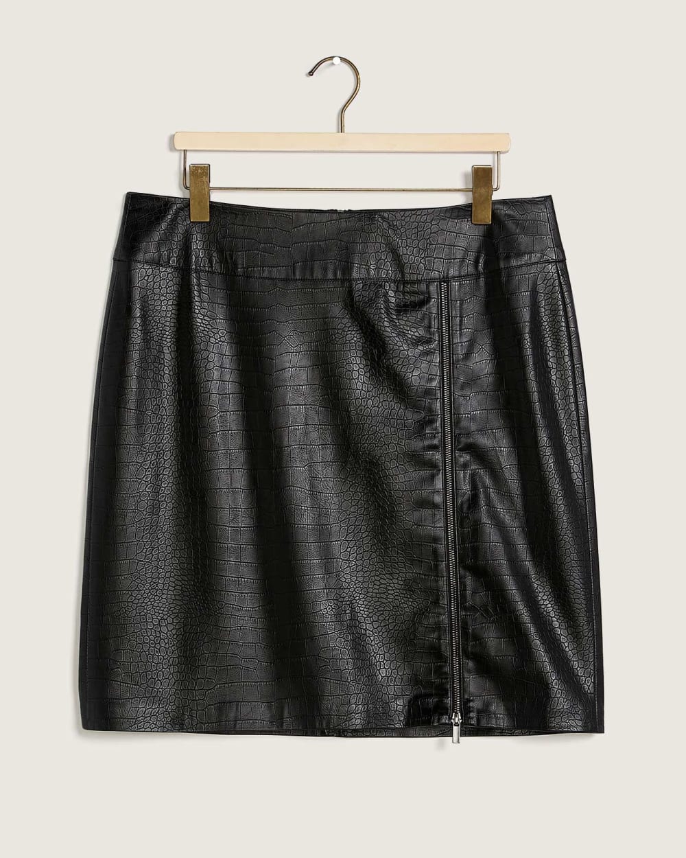 Solid PU Mini Skirt With Zipper - Addition Elle | Penningtons