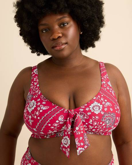 Haut de bikini avec d&eacute;tail nou&eacute; au devant