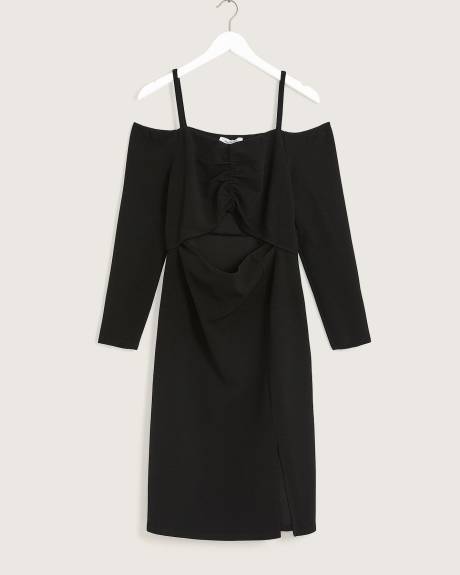 Black Off-the-Shoulder Long-Sleeve Dress - Addition Elle