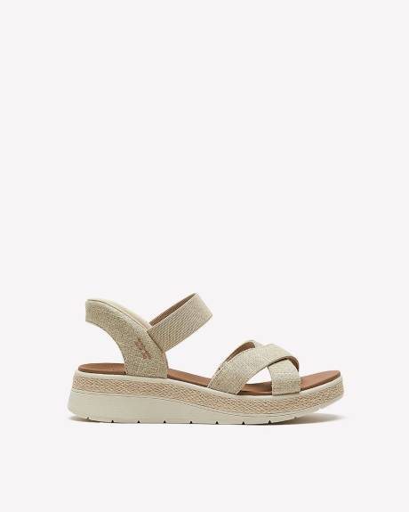Wide Width, Bobs Slip-In Cross Strap Sandal - Skechers