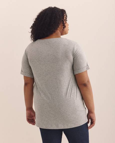 T-shirt col en V, coupe boyfriend - Essentiels PENN.