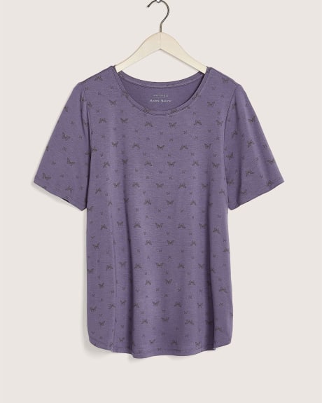 Responsible Printed Crew Neck T-Shirt, Modern-Fit - Addition Elle