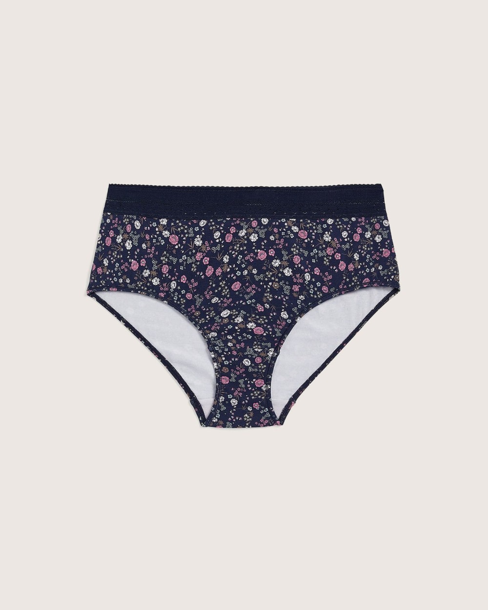Printed Full Brief with Lace Waistband - tiVOGLIO