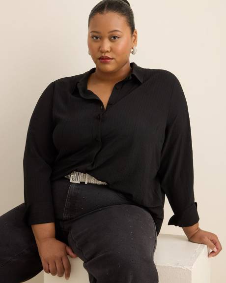 Long-Sleeve Long Tuxedo Shirt