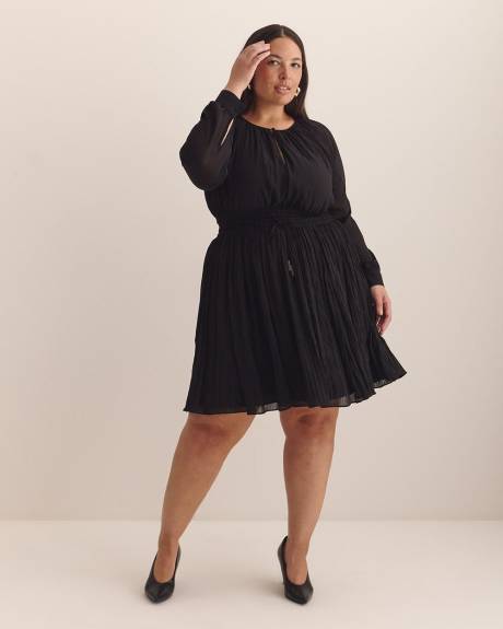 Robe noire à manches raglan et taille élastique - Addition Elle