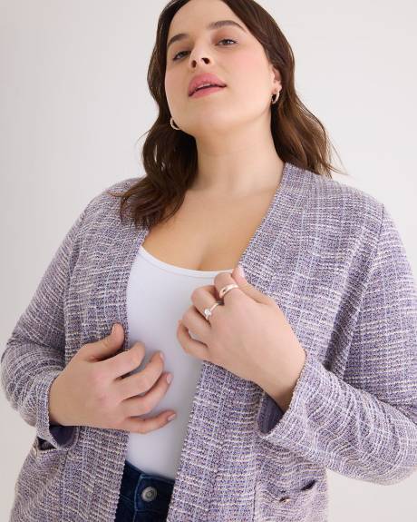Long-Sleeve Knit Cardigan with Pockets
