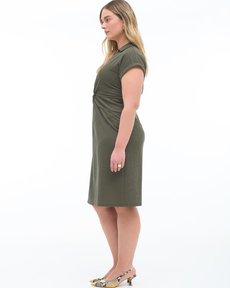 Knit Dress with Twist Front Detail - Addition Elle