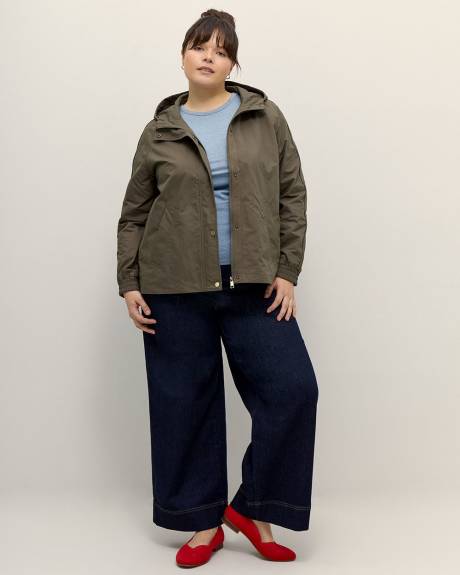 Parka à capuche en tissu froissé - Addition Elle