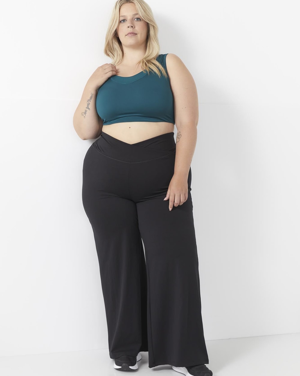 Wide Leg Pant with Crossover Waistband - Active Zone