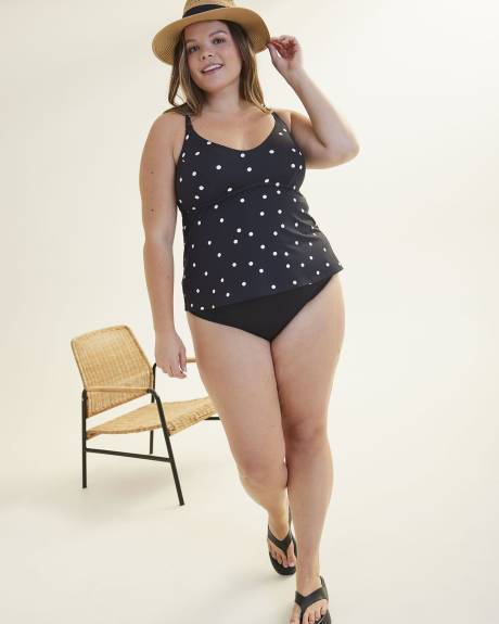 Dotted Empire-Cut A-Line Tankini Top