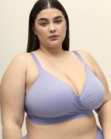 Wireless Padded Textured Lavender Lounge Bra - Déesse Collection