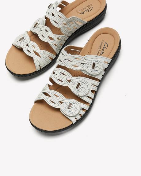 Sandale en cuir à talon plat, pied large - Clarks