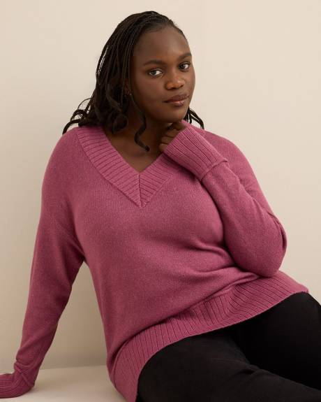 Pull tunique &agrave; encolure en V