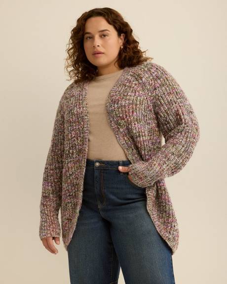 Dark Tunic Cocoon Cardigan