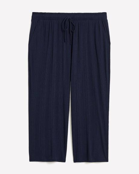 Blue Ribbed Knit Pyjama Pant - ti Voglio