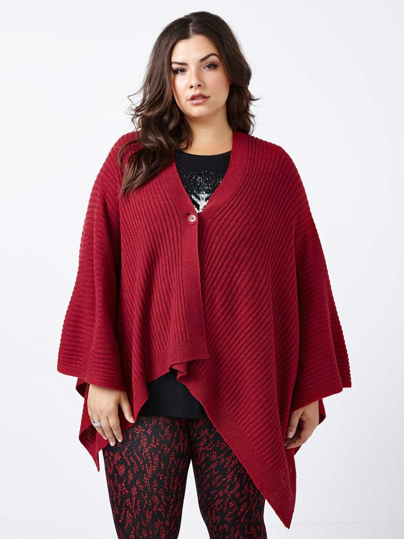 Ribbed Sweater Cape Penningtons