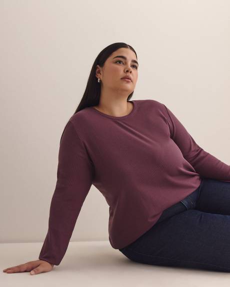 Boyfriend-Fit Ribbed Knit Tee - PENN. Essentials