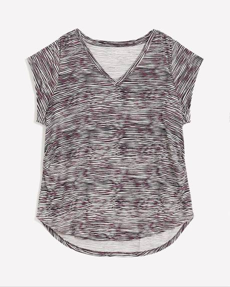 V-Neck Tee with Side Shirring - Active Zone