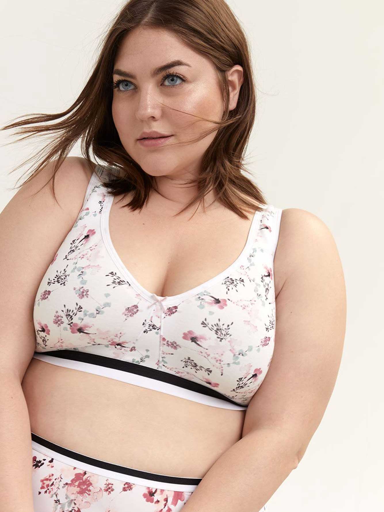 Soutien-gorge coton sans armatures imprimé, bonnets G et H ...