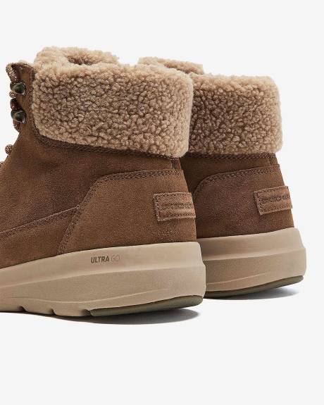 Wide Width, Sherpa-Lined Lace-Up Hiking Boots - Skechers